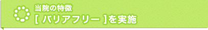 当院の特徴　その１　バリアフリーを実施